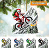 Maxcorners Custom Name Santa Mountain Bike Ornament, Santa Christmas Gift5 2D Flat LM2111