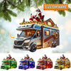 Maxcorners Custom Name Santa Truck Ornament, Santa Christmas Gift 2D Flat LM2111
