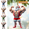 Maxcorners Custom Name Gym Work Out Santa Ornament, Gymnastics Christmas Gift 2D Flat LM2111