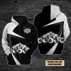Maxcorners Customized Name Billiards Black And White 3D All Over Printed Clothes