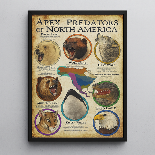 Maxcorners Animals USA Hunting Framed Canvas LM2611