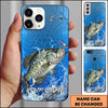 Maxcorners Blue Scale Lightning Water Splash Personalized Name Phone Case (13 Fish Species)
