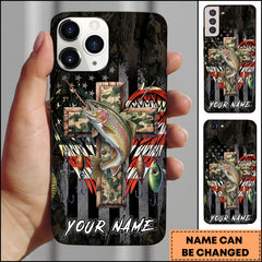 Maxcorners Trout Fishing Camo Cross Fishing Lure Art Personalized Name Phone Case