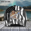 Maxcorners Fishing Hat Walleye Splash American Flag Personalized Name Cap (11 Breeds)