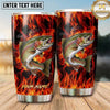 Maxcorners Fishing Tumbler Red Orange Inferno Flame Design Personalized Name Tumbler (13 Species)