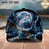 Maxcorners Fishing Thunder Moon Lightning Personalized Name 3D Cap (12 Fish Species)