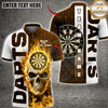 Maxcorners Darts Flaming Skull Vertical Typography Multiple Options Personalized Name, Team Name 3D Shirt