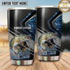Maxcorners Fishing Tumbler Black Blue Carbon Panel Design Personalized Name Tumbler (13 Species)