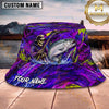 Maxcorners Fishing Neon Skull Angler Water Splash Personalized 3D Bucket Hat (13 Fish Species)