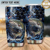 Maxcorners Fishing Tumbler Deep Blue Galaxy Honeycomb Design Personalized Name Tumbler (13 Species)