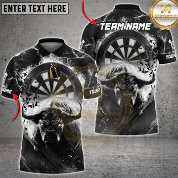 Maxcorners Darts Bull Dartboard Shattered Lightning Strike Multiple Personalized Name, Team Name 3D Shirt
