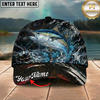 Maxcorners Fishing Dark Marble Water Splash Personalized 3D Cap (12 Fish Species)