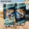 Maxcorners Fishing Tumbler Teal Honeycomb Wave Design Personalized Name Tumbler (13 Species)