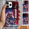 Maxcorners Fishing American Flag Personalized Name 3D Phone Case  (13 Fish Species)