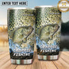 Maxcorners Fishing Tumbler Olive Stone Watercolor Design Personalized Name Tumbler (13 Species)