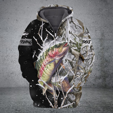 Maxcorners Fishing Shirt Trout Fishing Winter 3d Full Print