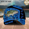 Maxcorners Fishing Blue Water Outdoor Custom Name Personalized Cap  (11 Fish Species)