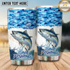 Maxcorners Fishing Tumbler Ocean Blue School Pattern Design Personalized Name Tumbler (13 Species)