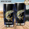 Maxcorners Fishing Tumbler Black Gold Honeycomb Shield Design Personalized Name Tumbler (13 Species)