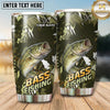 Maxcorners Fishing Tumbler Olive Camouflage Shard Design Personalized Name Tumbler (13 Species)