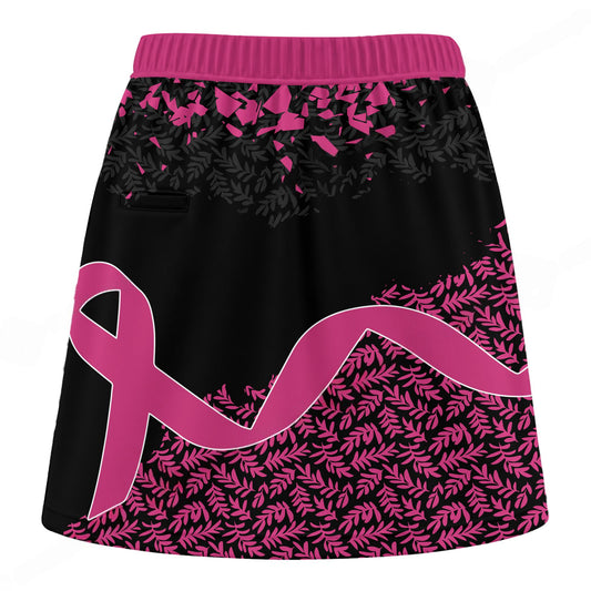 Maxcorners Customized Bowling Trouser Skirts With Shorts Underneath, Bowling Ribbon Strike For Change With Pockets