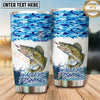 Maxcorners Fishing Tumbler Ocean Blue School Pattern Design Personalized Name Tumbler (13 Species)