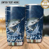 Maxcorners Fishing Tumbler Navy Blue Flame Splash Design Personalized Name Tumbler (13 Species)