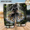 Maxcorners Fishing Tumbler Green Storm Lightning Forest Design Personalized Name Tumbler (13 Species)