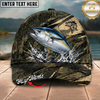 Maxcorners Fishing Camouflage Water Splash Personalized 3D Cap (12 Fish Species)