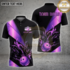 Maxcorners Bowling Gold Luxury Flame Art Multiple Options Personalized Name, Team Name 3D Shirt