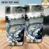 Maxcorners Fishing Tumbler Woodland Lake Reflection Design Personalized Name Tumbler (13 Species)
