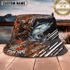 Maxcorners Fishing Red Camo Fishing Scene with Dynamic Splash Personalized Name 3D Bucket Hat (13 Fish Species)