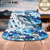 Maxcorners Fishing Epic Skull Fisherman Sunset Fishing Scene Personalized Name 3D Bucket Hat (13 Fish Species)