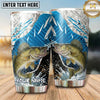 Maxcorners Fishing Tumbler Blue Ice Shard Mountain Design Personalized Name Tumbler (13 Species)
