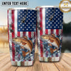 Maxcorners Fishing Tumbler Distressed American Flag Design Personalized Name Tumbler (13 Species)