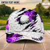 Maxcorners Golf Flaming Golf Ball Torn Surface Effect Personalized Name 3D Classic Cap