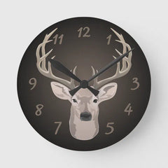 Maxcorners Beautiful buck with big antlers round clock TU3012
