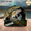 Maxcorners Fishing Gold Scale Lightning Splash Personalized Name 3D Cap (12 Fish Species)