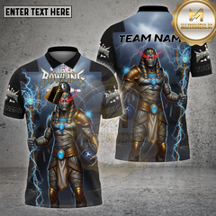 Maxcorners Bowling Shirt Pharaoh Mummy Lightning Power  Options Personalized Name, Team Name Unisex 3D Shirt