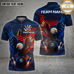Maxcorners Bowling Eagle American Flag Multioptions Personalized Name, Team Name Unisex 3D Shirt