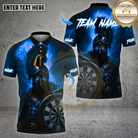 Maxcorners Darts Shirt Lightning Warrior Multioptions Personalized Name, Team Name Unisex 3D Shirt (4 Colors)