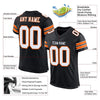 Maxcorners Custom Black White-Orange Mesh Authentic Football Jersey LM2605