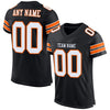 Maxcorners Custom Black White-Orange Mesh Authentic Football Jersey LM2605