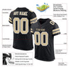 Maxcorners Custom Black Vegas Gold-White Mesh Authentic Classic Football Jersey LM2605