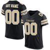 Maxcorners Custom Black Vegas Gold-White Mesh Authentic Classic Football Jersey LM2605