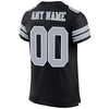 Maxcorners Custom Black Silver-White Mesh Authentic Football Jersey LM2605
