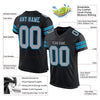 Maxcorners Custom Black Light Gray-Panther Blue Mesh Authentic Football Jersey LM2605