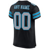 Maxcorners Custom Black Light Gray-Panther Blue Mesh Authentic Football Jersey LM2605