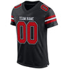 Maxcorners Custom Black Red-White Mesh Authentic Football Jersey LM2605