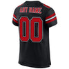 Maxcorners Custom Black Red-White Mesh Authentic Football Jersey LM2605